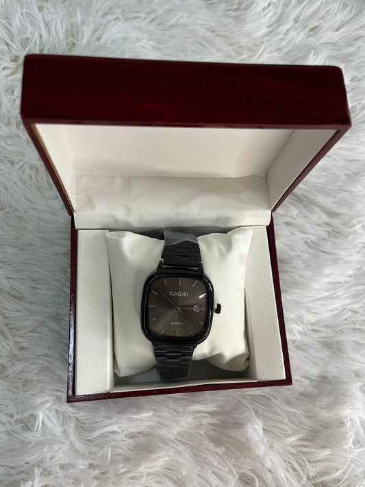 CASIO QUARTZ FULL BLACK COFFRET